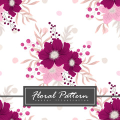 Background flower - purple flowers seamless pattern