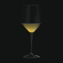 Glass Wine White Isolated