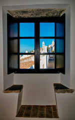 Fenêtre traditionnelle à Monsaraz, Portugal