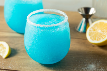 Homemade Frozen Blue Jack Frost Cocktail