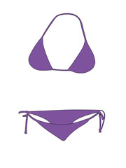 Bikini purpure realistic vector illustration isolated