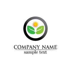 Fototapeta na wymiar Tree leaf vector design eco friendly concept logo