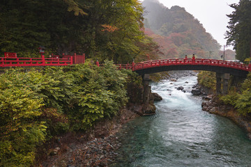 Fototapeta na wymiar Shinkyo Bridge in Nikko, Japan