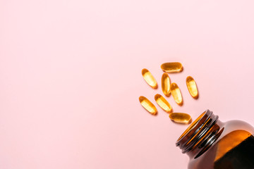Omega 3 gel capsules.