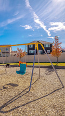 Vertical frame Colorful A-frame swing in a kids playground