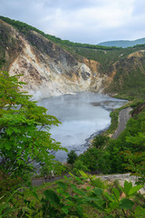 Fototapeta na wymiar Volcanic Lake in Hokkaido, Japan