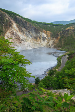 Volcanic Lake in Hokkaido, Japan