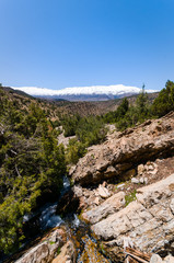High mountain water source village in the Aït Bouguemez valley in Morocco