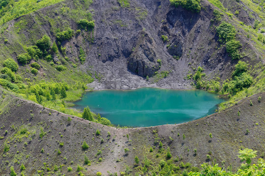 Volcanic lake in Hokkaido, Japan