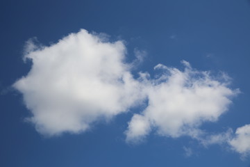 Obraz premium blue sky with cloud closeup . Blue sky and clouds background material. Blue sky with white clouds.