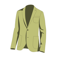 Mens formal jacket beige realistic vector illustration isolated