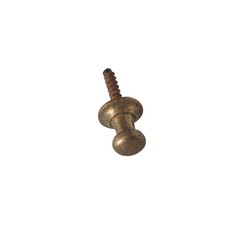 The antique copper furniture screw on a white background