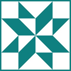 Barn quilt pattern, Patchwork design, Abstract geometric tiled trail Vector illustration