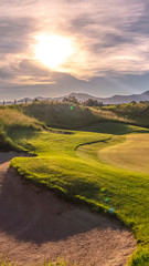 Vertical Sand traps or hazards on a golf course