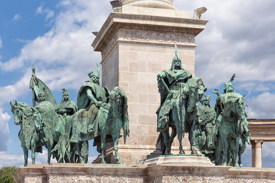 Budapest, Hungary. Heroes' Square, Hosok Tere or Millennium Monument