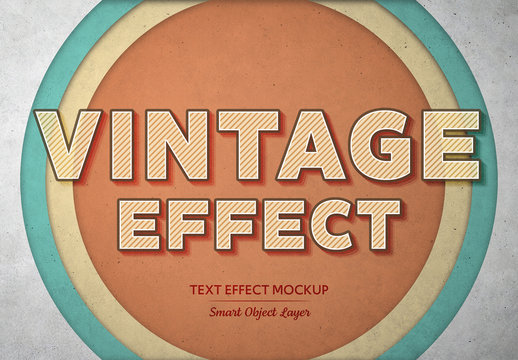 Vintage Hatching Text Effect Mockup