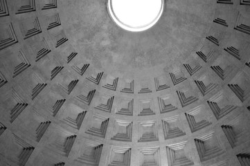 Obraz premium Pantheon, Rome, Italy. Detail of the circle roof from inside.