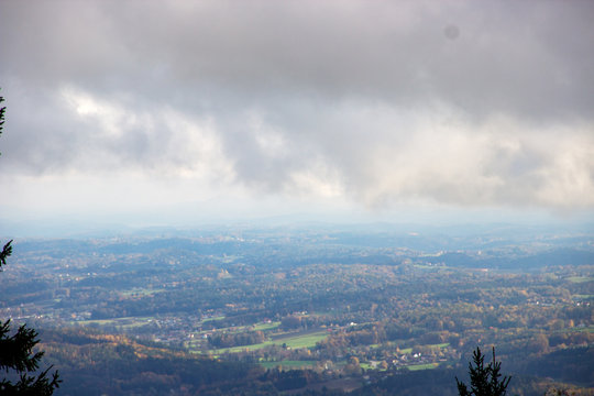 View from the mountain Sch&ouml;ckl to the place Radegund in Styria, Austria