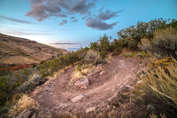 Hiking trail making a sharp U-bend turn