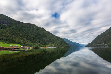 View to beatiful fjord in Norway