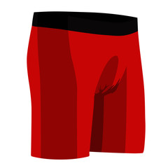 Boxer shorts red realistic vector illustration isolated