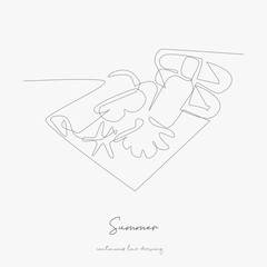 continuous line drawing. summer. simple vector illustration. summer concept hand drawing sketch line.