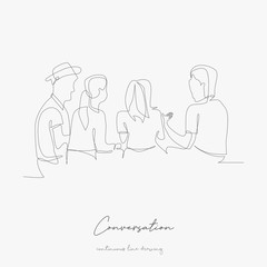 continuous line drawing. conversation. simple vector illustration. conversation concept hand drawing sketch line.
