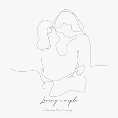 continuous line drawing. loving couple. simple vector illustration. loving couple concept hand drawing sketch line.