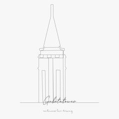 continuous line drawing. galatatower. simple vector illustration. galatatower concept hand drawing sketch line.