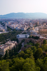 Panoramic view of the Malaga city