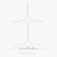 continuous line drawing. wind turbine. simple vector illustration. wind turbine concept hand drawing sketch line.