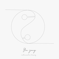 continuous line drawing. yin yang. simple vector illustration. yin yang concept hand drawing sketch line.