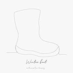 continuous line drawing. winter boot. simple vector illustration. winter boot concept hand drawing sketch line.