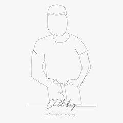 continuous line drawing. child boy. simple vector illustration. child boy concept hand drawing sketch line.