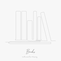 continuous line drawing. books. simple vector illustration. books concept hand drawing sketch line.