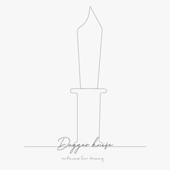 continuous line drawing. dagger knife. simple vector illustration. dagger knife concept hand drawing sketch line.