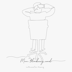 continuous line drawing. man thinking and dreaming. simple vector illustration. man thinking and dreaming concept hand drawing sketch line.