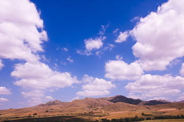 mountain landscape and cloud sun