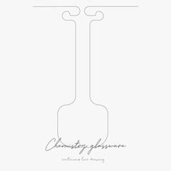 continuous line drawing. chemistry glassware. simple vector illustration. chemistry glassware concept hand drawing sketch line.