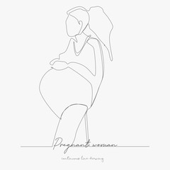 continuous line drawing. pregnant woman. simple vector illustration. pregnant woman concept hand drawing sketch line.