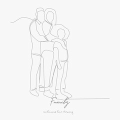 Fototapeta na wymiar continuous line drawing. family. simple vector illustration. family concept hand drawing sketch line.