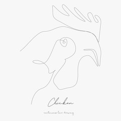 continuous line drawing. chicken. simple vector illustration. chicken concept hand drawing sketch line.