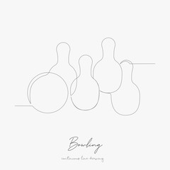 continuous line drawing. bowling. simple vector illustration. bowling concept hand drawing sketch line.