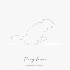 continuous line drawing. funny beaver. simple vector illustration. funny beaver concept hand drawing sketch line.