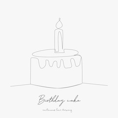continuous line drawing. birthday cake. simple vector illustration. birthday cake concept hand drawing sketch line.
