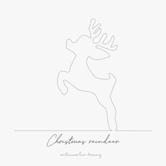 continuous line drawing. christmas reindeer. simple vector illustration. christmas reindeer concept hand drawing sketch line.