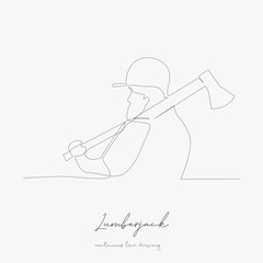continuous line drawing. lumberjack. simple vector illustration. lumberjack concept hand drawing sketch line.