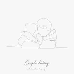 continuous line drawing. couple dating. simple vector illustration. couple dating concept hand drawing sketch line.