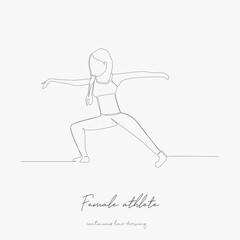 continuous line drawing. female athlete. simple vector illustration. female athlete concept hand drawing sketch line.
