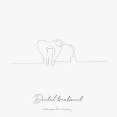 continuous line drawing. dental treatment. simple vector illustration. dental treatment concept hand drawing sketch line.
